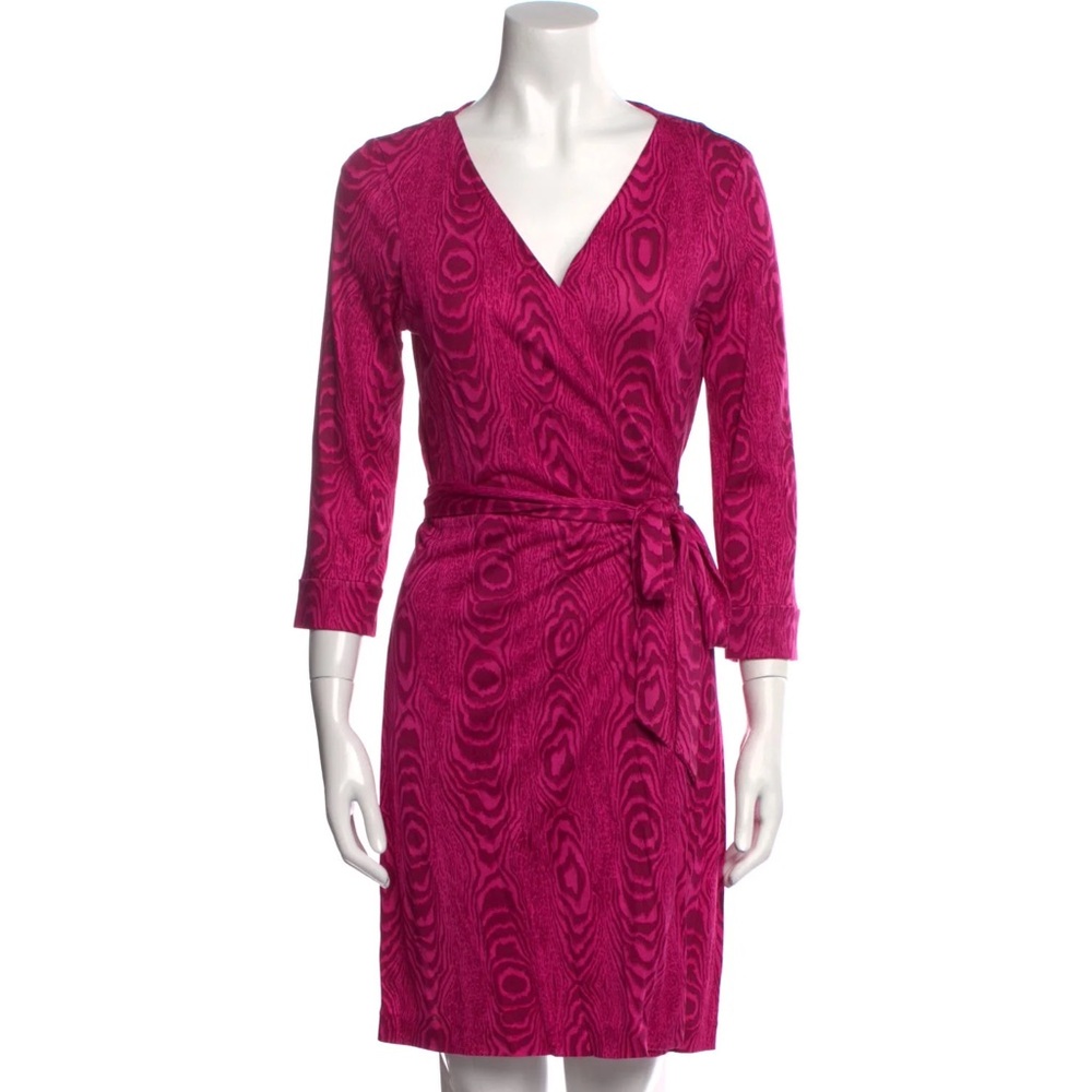 Diane Von Furstenberg Wrap Pink Midi Dress